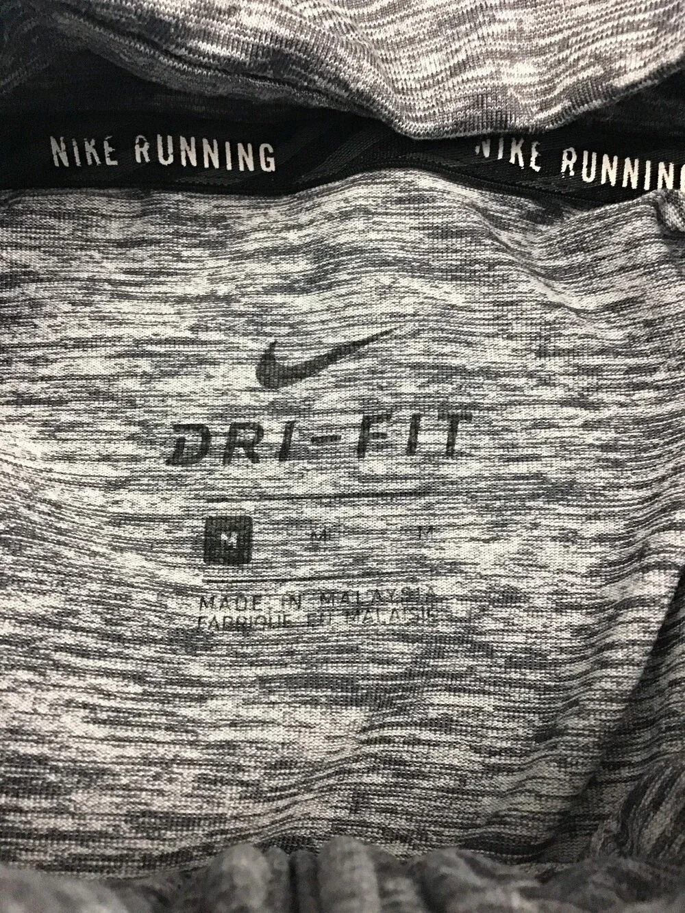 Nike Sweater Men Medium Gray Solid Running 1/4 Zip Pullover Dri Fit Swoosh M